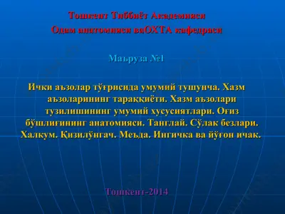 odam anatomiyasi va oxta — PPT