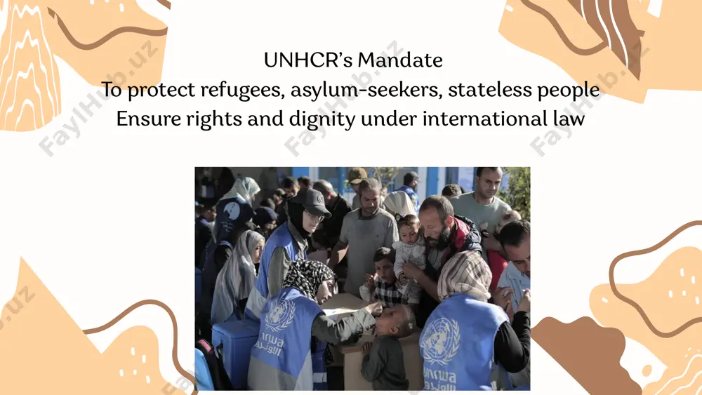 are, education, housing) protection monitoring at borders to identify trafficking risks and other vulnerabilities unhcr in the gaza emergency unhcr’s role in the gaza emergency unhcr primarily assists refugees, asylum-seekers, and stateless persons under the 1951 refugee convention. its direct involvement in gaza is limited but can include: advocacy: unhcr supports protection of civilians in line with international humanitarian law and human rights. coordination with other un agencies: although it doesn’t lead operations, unhcr may support broader un humanitarian response efforts. support for palestinians displaced outside gaza: unhcr is responsible for palestinians who are outside unrwa’s area of operations — such as those who have fled to other countries (e.g., egypt, jordan, lebanon if they are outside unrwa camps). emergency response funding and logistics: in some cases, unhcr may help coordinate shelter and protection support for displaced populations in neighboring areas. challenges & barriers funding shortages political resistance in host …