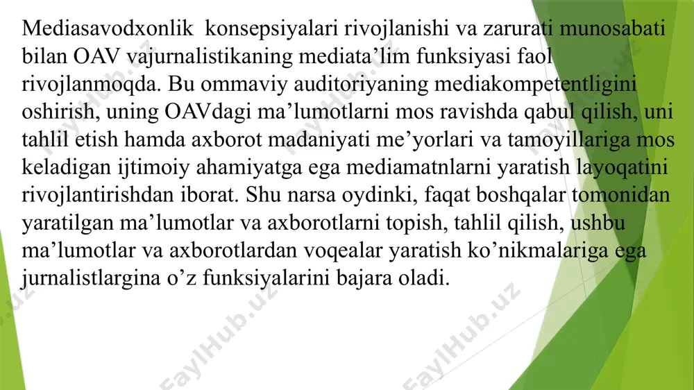 tini ijtimoiy voqelik sifatidagi rolidan kelib chiqib, jamiyatda shakillanayotgan ijtimoiy ong yo’nalishlari ijtimoiy tafakkur darajasi va uning oqimlarini o’rganishni yo’lga qo’yish kerak. aholi turli qatlamlari, qarashlari, kasbiy va boshqa ijtimoiy holatlari asosidagi fikirlash tarzini aniqlab borish zarur. ikkinchidan, statistik yo’nalish. ko’p millatli mamlakatda, hususan, 130 dan ortiq millat va elat yashayotgan, 20 ga yaqin diniy konfessiyalar faoliyat ko’rsatayotgan o’zbekistonda millatlararo va dinlararo mojorolarni turli siyosiy manfaatlar va buzg’unchi g’oyalar tasirida kelib chiqishi mumkin bo’lgan nizolar manbalarini o’rganib borish, bu borada aniq hisob – kitoblarga tahliliy yechimlarga ega bo’lish. uchinchidan, siyosiy konfiktologiya va siyosiy psixologiya. axborot psixologik xavf avj olayotgan bir paytda, turli buzg’unchi g’oyalar inson ongi va tafakkuriga o’z ta’sirini o’tkazayotgan bir sharoitda siyosiy mojorolar kelib chiqish mumkin bo’lgan manbalarni o’rganish, omillarini aniqlash hamda siyosiy qarashlari, ruhiyati, ijtimoiy – siyosiy psixologik izchil ravishda o’rganib borilmog’i lozim. to’rtinchidan, mantiqiy tizimiy va funksional tahlil. axborot tizimi, xususan, axborot psixologik ta’sir axborot siyosati …