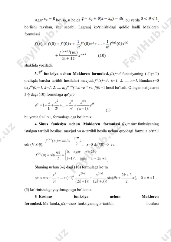 teylor formulasining taqribiy hisoblashga tatbiqlari - Page 5
