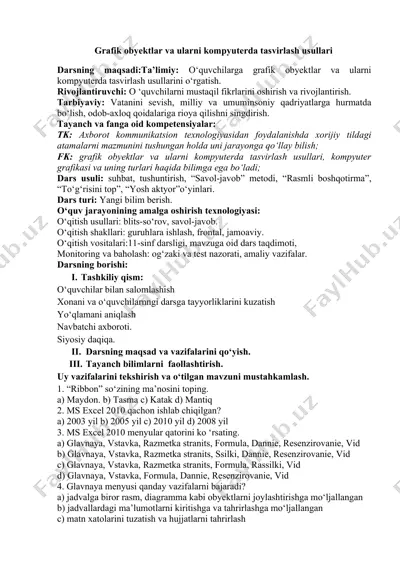 grafik obyektlar va ularni kompyuterda tasvirlash usullari — DOC