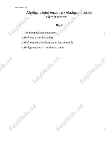 аhоligа vаqtni tеjаb bеrа оlаdigаn mаishiy хizmаt turlаri — DOC