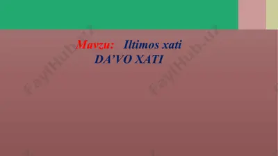 iltimos xati va davo xati — PPTX