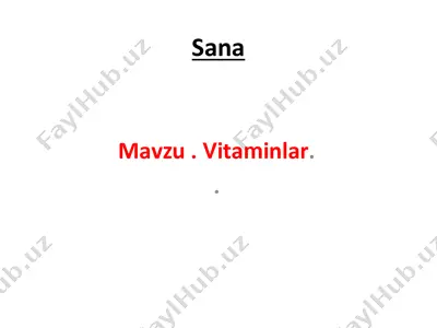vitaminlar — PPT