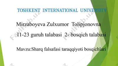 sharq falsafasi taraqqiyoti — PPTX