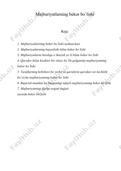 majburiyatlarning bekor bo'lishi — DOC