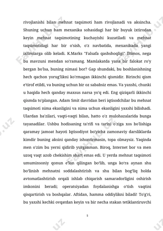 zmatkoriga aylandi. mehnat taqsimoti tarixida yangi burilish sanoat mikrometrlar maydoniga kirib kelgan paytda yuz berdi. aniq uskunalar va tajribali xodimlar kerak edi. yana bir bor ishchi materiallarni o'zgartirish uchun kuchli vositadan foydalangan holda o'zini hunarmand kabi his qila oldi. yolg'izlarning shaxsiy sa'y-harakatlaridan kuchli sehrgarga aylangan ilmiy-texnika taraqqiyoti jamiyatni o'ziga xos tarzda o'zgartirdi va shu bilan yangi mehnat taqsimotini mustahkamladi. biroq, bizning hozirgi zamonda ham xuddi shunday ilmiy-texnika taraqqiyotida biroz to'xtab qolgan. ular o'lganini aytishadi. men tekshirmadim, lekin shunday deb o'ylash uchun barcha asoslar bor. va bu kamida ikkita noxush vaziyat haqida gapirish mumkin. birinchidan, jonli iqtisodchilardan biri buni qanday da'vo qilmasin, hech qanday yangi mehnat taqsimoti marhumni tiriltira olmaydi. ikkinchidan, har qanday mavjud tizim, rivojlanish to'xtaganidan so'ng, yomonlasha va parchalana boshlaydi. va agar hozirgi bo'linishning aksariyati 70-yillarning oxiri va 80-yillarning boshlarida shakllanganligini hisobga olsak, unda juda yoqimsiz xulosalar chiqarish mumkin. to'g'ri, ba'zilar hammani qandaydir ilg'or texnologiyalarga ishontiradilar, ammo keling, qayg'uli …