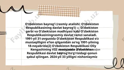 oʻzbekiston bayrogʻi — PPTX