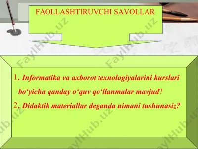informatika va axborot texnologiyalari kurslari — PPTX