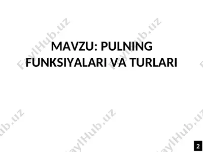 pulning funksiyalari va turlari — PPT