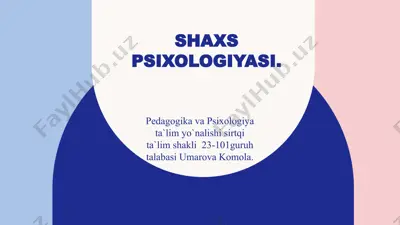 pedagogika va psixologiya — PPTX