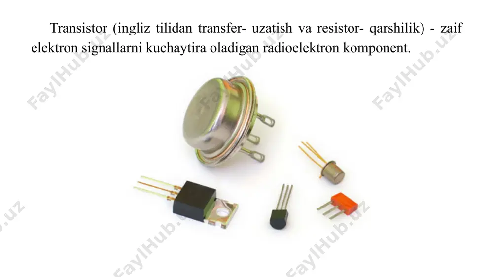 iz bilan nima qiladi? biror narsa qulfni ochadi va yopiladi, lekin hech bo‘lmaganda o‘sha eshiklar yoki buvisining sandig‘i. men kranni to‘liq yopganim rejimi tranzistorda yopiq yoki oddiy odamlarda "qulflangan" deb nomlanadi. bunday holda, bazaga hech qanday oqim tushmaydi va tranzistor kollektor va emitent o‘rtasida elektr tokini o‘tkazmaydi. men kranni to‘liq ochganim rejimi tranzistorda "to‘yinganlik" rejimi deb ataladi. bunday holda, oqim emitent va kollektor orqali to‘liq oqadi. men shuni aytmoqchimanki, kran keyingi ochilishi ma'nosizdir, chunki bu kollektor va emitent o‘rtasidagi tokni ko‘paytirmaydi, ya'ni tranzistor to‘yinganlikda ishlayotgan bo‘lsa, poydevorga kuchlanishni kuchaytirishga asos yo‘q. modelni yig‘ish uchun bizga quyidagilar kerak: arduino uno / arduino nano / arduino mega platasi; plata (doska); 1 bipolyar tranzistor; 1 ta doimiy dvigatel; 1 dan 10 kom gacha bo‘lgan 2 ta rezistor; papa-papa va papa-mama simlari. siz shahar motorini to‘g‘ridan -to‘g‘ri arduino raqamli yoki analog portlariga ulay olmaysiz. buning sababi, arduino platasidagi pinlar 40 ma dan yuqori tokni …