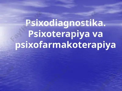 psixodiagnostika.psixoterapiyavapsixofarmakoterapiya — PPTX