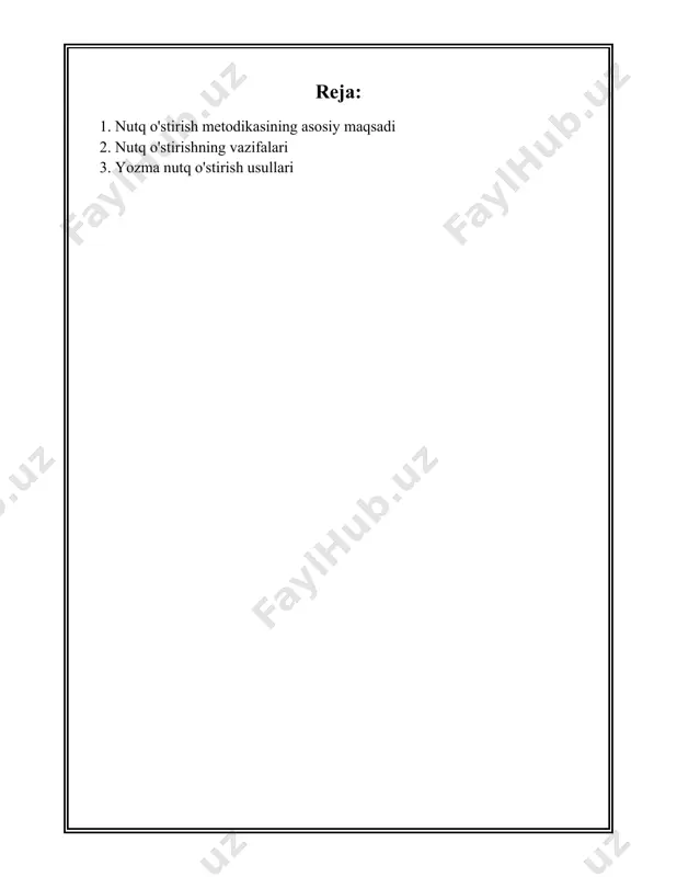5. **kreativlik va tanqidiy fikrlash**: nutq va muloqot orqali o'z fikrini yaratish va himoya qilish, kreativ va tanqidiy fikrlash qobiliyatlarini rivojlantirish uchun metodikalar ishlab chiqiladi. bu esa o'z navbatida insonga turli fikrlarni tahlil qilish, baholash va yangi g'oyalarni ishlab chiqish imkonini beradi. 6. **madaniy va ijtimoiy ongni oshirish**: til va nutq milliy va madaniy ongni oshirishga xizmat qiladi. nutq o'stirish metodikasining yana bir maqsadi til o'rganayotgan shaxsni turli madaniy kontekstlar va ijtimoiy odob-axloq qoidalari bilan tanishtirishdan iborat. 7. **badiiy nutq rivoji**: badiiy ifodalash qobiliyatini rivojlantirish ham nutq o'stirish metodikasining asosiy maqsadlaridan sanaladi. bu jarayon poetik nutq, dramatik sahnalarda ishtirok etish va o'z fikrlarini ijodkorona ifodalash qobiliyatlarini o'z ichiga oladi. 8. **aksentni yaxshilash**: nutq o'stirishda aksent va talaffuzni yaxshilash ham muhim ahamiyatga ega. talaffuzning aniq va to'g'ri bo'lishi nutqni yanada tushunarli qiladi. 9. **til o'rganish motivatsiyasini oshirish**: nutq o'stirish metodikasi o'z ichiga qiziqarli va interaktiv darslar kiritish orqali til o'rganish motivatsiyasini …