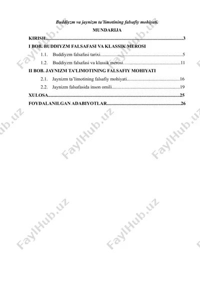 buddiyzm va jaynizm ta'limotining falsafiy mohiyati — DOCX