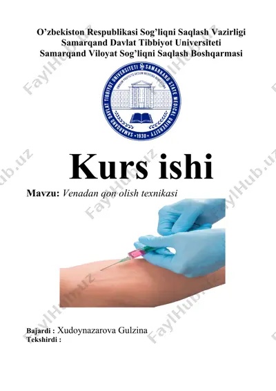 venadan qon olish texnikasi — DOCX