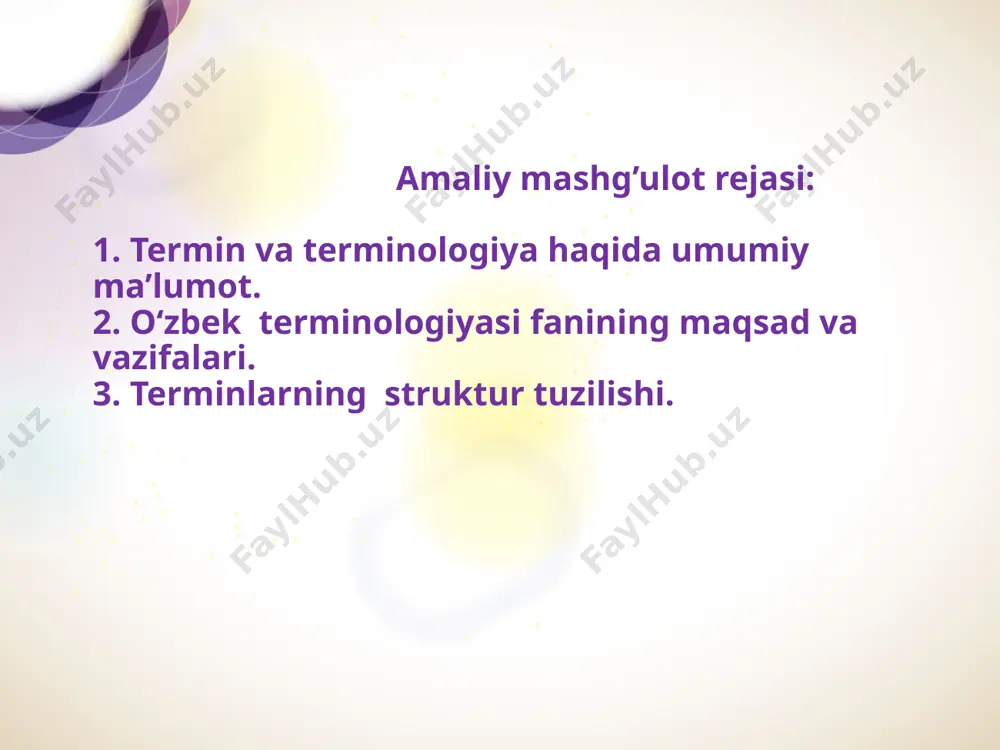 o‘zbek terminologiyasi fanidan 1-amaliy mashg‘ulot - Page 3