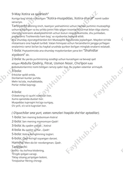 xotira va qadrlash — DOCX