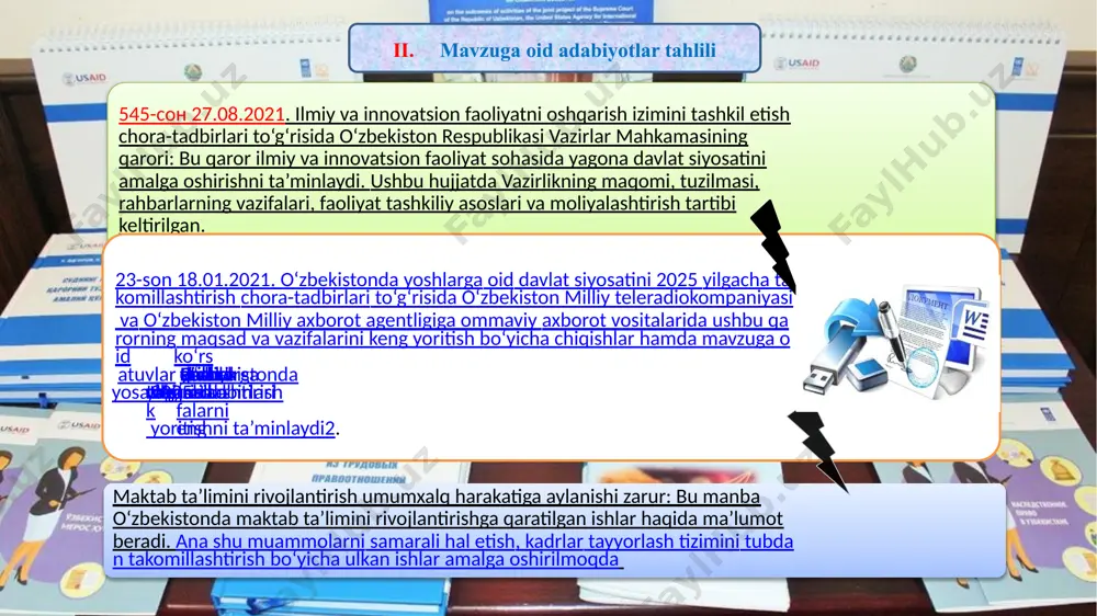 shda samarali ishtirok etishiga yordam beradi yaponiyada biznes sektori homiylik dasturlari, ta’lim loyihalarini moliyalashtirish va talabalarni amaliyot o‘tashlari orqali maktab boshqaruvida faol ishtirok etadi. xitoyda so‘nggi yillarda ta’lim sohasida davlat-xususiy sheriklik faol rivojlanmoqda. xususiy kompaniyalar va fondlar yangi maktablar, jihozlar qurilishini moliyalashtirishi, texnologik yordam ko‘rsatishi va qo‘shimcha ta’lim dasturlarini tashkil etishi mumkin vi. qiyosiy tahlil etilganligi: t/r amaldagi holat (o‘zbekistonda) amaldagi holat (xorijda) taklif 1 maktablar, birinchi navbatda, davlat organlari tomonidan boshqariladi, bu esa maktab muassasalarining strategik qarorlar qabul qilish va hamkorlar bilan o'zaro munosabatlarida avtonomiya va mustaqilligini cheklaydi. aqsh va angliya kabi xorijiy mamlakatlardagi maktablar odatda ustav yoki akademiya maqomi orqali boshqaruvda katta avtonomiyaga ega.. hamkorlar bilan ishlashda mustaqillika erishish 2 xususiy kompaniyalar va notijorat tashkilotlar bilan hamkorlik ko'pincha maktab rahbariyatining tashabbusi va tegishli huquqiy va tashkiliy mexanizmlarning mavjudligiga bog'liq. maktablarda biznes sektori, universitetlar va notijorat tashkilotlari bilan qo'shimcha resurslar va yordam ko'rsatish uchun faol hamkorlik qilish imkoniyatlari mavjud …