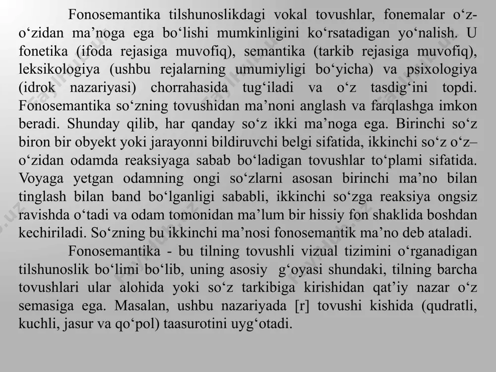 nomlash maqsadga muvofiqdek ko’rinadi. leksik semantikada leksik ma`no o’rganiladi. leksik semantikaning o’zi ham semasiologiya va onomasiologiya kabi ikki aspektdan iborat. nutq jarayonida so’zlovchi va tinglovchi ishtirok etadi. so’zlovchi (yoki yozayotgan shaxs) ma`lumotni, ya`ni ma`noni muayyan belgilarga kodlab matn tuzadi. tinglovchi (yoki o’qiyotgan shaxs) esa matnni anglash ushun belgilardan ma`noni «yechib oladi». birinchi holatda ma`nodan belgiga (so’zga, matnga) boriladi va «ushbu fikrni (ma`noni, tushunchani) qanday belgi yordamida ifodalash mumkin?» degan savol tug’iladi. ikkinchi holatda esa, belgidan matnga boriladi va «bu belgi (so’z, matn) qanday ma`no ifodalaydi?» degan savol tug’iladi. shundan kelib shiqib, leksik birliklar ma`nosi «belgidan ma`noga» va «ma`nodan belgiga» bir-biriga qarama-qarshi semasiologiya va onomasiologiya yo’nalishlarida o’rganiladi. semasiologiya ma`noni belgi ma`no yo’nalishida o’rgansa, onomasiologiya esa ma`no belgi yo’nalishida tadqiq qiladi. leksik semantikaning bu ikki aspektining ajratilishi leksik-semantik kategoriyalar va hodisalarning mohiyatini turli nuqtai nazarlardan to’liq va aniq o’rganishga xizmat qiladi. ­zero, bir ma`nolilik, ko’p ma`nolilik, omonimiya semasiologik kategoriya sanalsa, sinonimiya, antonimiya, …