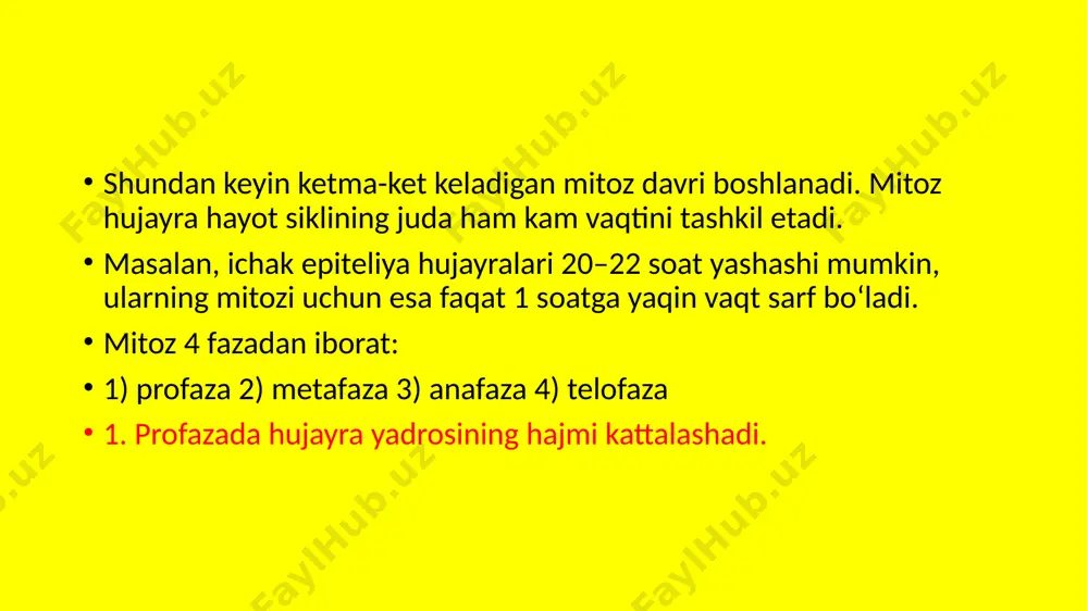mitozning biologik ahamiyati - Page 5