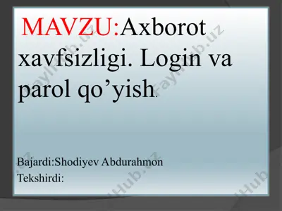 axborot xavfsizligi — PPTX