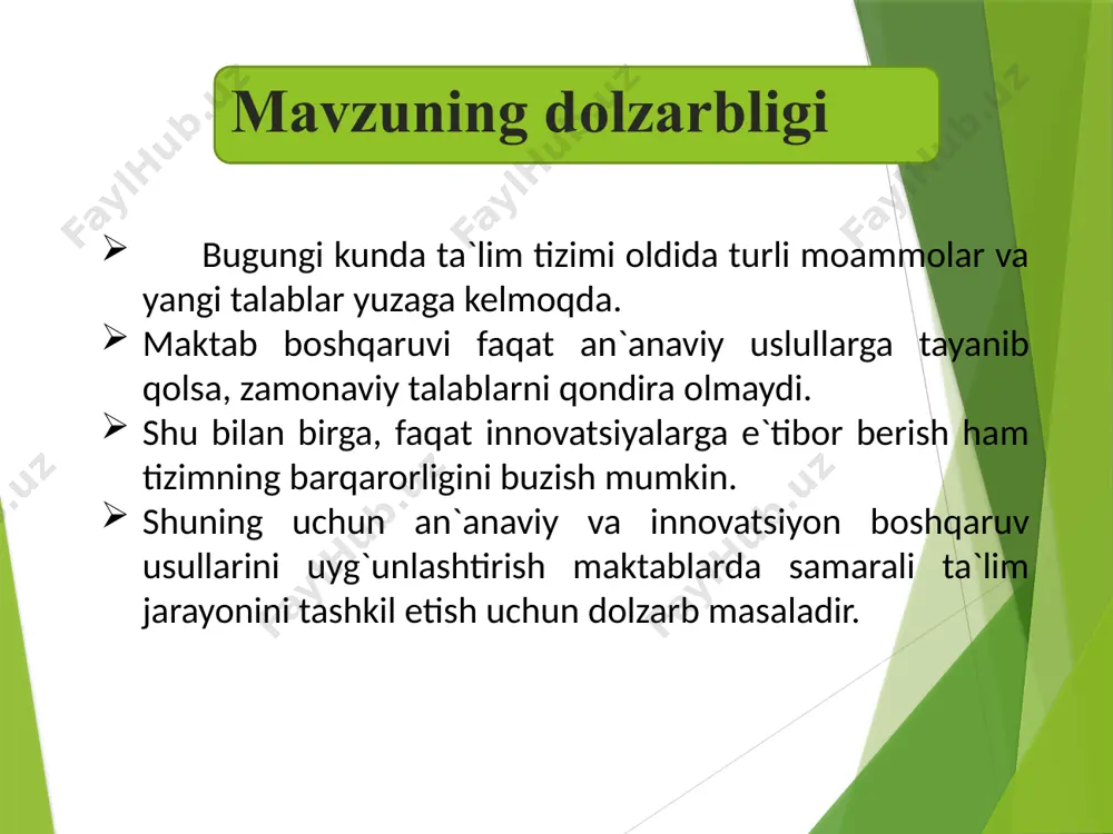 ablar ko'proq erkinlikka ega. o'qituvchilar o'quv dasturlarini mustaqil ravishda ishlab chiqishlari mumkin va innovatsion metodlar, masalan, loyiha asosida ta'lim keng qo'llaniladi.. ta’lim tizimi rivojlangan davlatlar tajribasini o’rganish va bosqichma bosiqch ta’lim tizimida amaliyotda qo’llash 2 o'qituvchilar ko'pincha an'anaviy metodlarga asoslanib dars o'tadilar, lekin oxirgi yillarda professional rivojlanish uchun kurslar va treninglar ko'paymoqda. yaponiyada o'qituvchilarning professional rivojlanishi va yangi metodlarni joriy etishga qaratilgan dasturlar mavjud. o'qituvchilar o'zaro tajriba almashish imkoniyatlariga ega. o’qituvchilar uchun yangi metodlar va tajribalar almashishi uchun platformalar tashkil etish 3 oxirgi yillarda o'zbekistonda ta'lim tizimini modernizatsiya qilishga qaratilgan tadbirlar amalga oshirilmoqda. masalan, raqamli texnologiyalarni joriy etish, interfaol darslar o'tkazish va o'quvchilarning tanqidiy fikrlash qobiliyatini rivojlantirishga qaratilgan usullar qo'llanilmoqda. germaniya ta'lim tizimida innovatsion yondashuvlar, masalan, stem (ilm-fan, texnologiya, muhandislik va matematika) ta'limi, o'quvchilarga amaliy ko'nikmalarni berishga qaratilgan. o'qituvchilar ko'proq o'quvchilarning faolligini oshirishga va shaxsiylashtirilgan ta'limga e'tibor qaratadilar. har ikki mamlakat tajribalarini o'rganib, ta'lim sifatini oshirish uchun yangi strategiyalarni ishlab …
