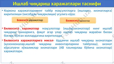 ишлаб чиқариш харажатлари таснифи — PPTX