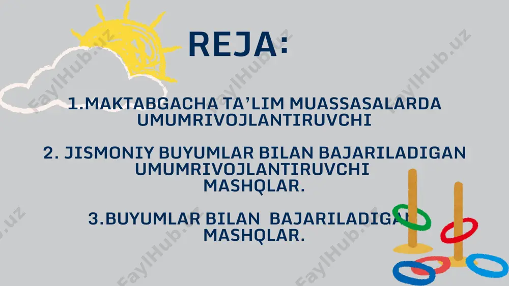 bolalar bilan badiiy gimnastika mashg’uloti o’tishda qo’llaniladigan eng qiziq buyumlardan biridir. bu ajoyib vosita koordinatsiya, tezlik, harakat reaksiyasi, harakat aniqligi, fazo-makon mo’ljalini rivojlantirish uchundir. gardish bilan mashqlar hamma yirik mushak guruhlariga muntazam jismoniy yuklama beradi, qo’l, ayniqsa barmoq va panja kuchini oshiradi, to’g’ri qad-qomat shakllanishiga samarali ta’sir ko’rsatadi. bolalar bilan mashg’ulot o’tkazishda plastmassa yoki yog’ochli, turli o’lchamdagi gardishlardan foydalaniladi. mashqlarni bajarish uchun kichikroq diametrli gardishlardan, turli o’yin va estafetalar uchun 80-90 sm. 6.diametrdagi gardishlardan foydalaniladi.gardishni burish. bu harakatlar aylantirishni o’rganishga tayyorlaydigan harakat hisoblanadi. 7.gardishni burish har xil – oyoqlarni prujinasimon harakati, gavdani egish, burilish holatidan va turli qadamlardan oldinda, yonda va gorizontal o’q bo’ylab bajariladi. gardishni burishni bajarishda uning harakat o’qi aniqligi saqlanishiga e’tibor berish kerak. buning uchun uning og’irligini his qilish kerak. 8.gardishni polda dumalatish. bu mashqlarni bajarish uchun bolalarga obruchga turg’unlik va dumalatishga aniq yo’nalish berishni o’rgatish kerak. gardishni dumalatish bir tekis, lekin qo’llar bilan keskin itarish bilan …
