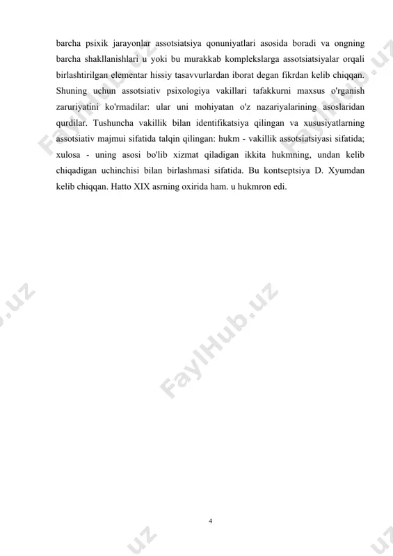 ng ahamiyatli aloqa va munosabatlariga kirib borish maqsadida, insoniyat tomonidan ishlab chiqilgan turli xildagi vositalardan foydalanadi. tafakkurning ikkinchi muhim belgisi voqelikni analizatorga bevosita ta’sir ko‘rsatmay, ko‘pchilik hollarda asboblar ko‘magida olingan qo‘shimcha belgilar yordamida anglanadiganlarni tushunish va namoyon qilish imkonini yaratuvchi vositali tarzda aks ettirishdir. hodisalarning qonuniyatlari, ichki aloqalari bizning ongimizda hodisalarning tashqi belgilarida vositali tarzda namoyon bo‘lishi bilan inson ichki, barqaror o‘zaro aloqalarning belgilarini aniqlab oladi. tafakkurning o‘ziga xos xususiyati bilish yoki amaliy faoliyat jarayonida yuzaga keladigan u yoki bu vazifani bajarish bilan bog‘liqligidan iborat. tafakkur muammoli vaziyatdan, tafakkurning maqsadi bo‘lgan savolga javobdan boshlanadi. tafakkur muammosini ko‘rib chiqqan a.a.smirnov tafakkur va aqliy jarayonlarning assotsiativ tarzda kechishini tafovutlash zaruriyati haqida ogohlantirgan edi. gap shundaki, aqliy faoliyatda biz assotsiatsiyalardan keng foydalanamiz, chunki ular tafakkur masalalarini echishda ahamiyatli yordam ko‘rsatadi. aqliy jarayonlarning assotsiativ kechishida holat o‘zgacha bo‘ladi. muhim tafovut shundan iboratki, bu vaziyatda o‘z oldimizga hech qanday maqsad qo‘ymaymiz, chunki hech qanday vazifani …