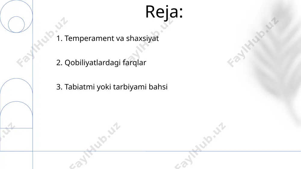 lim (masalan, chikago maktablarida sternbergning uch tomonlama qobiliyatlar testi orqali baholangan kognitiv uslublarga asoslangan individual o‘qitish strategiyasi) va kasbiy sohalar (masalan, londondagi firmalarda ish samaradorligini bashorat qilishda — vijdonlilik yuqori bo‘lgan xodimlarda muvaffaqiyat darajasi 25% yuqori — "beş buyuk" shaxsiyat xususiyatlari — ekstraversiya, yoqimli bo‘lish, vijdonlilik, neyrotizm, ochiqlik — dan foydalanish) diferensial psixologiyaning ta'siri shaxsiy hayot va jamiyat tuzumiga ta'sir qiladi 4. o'lchash va baholash differentsial psixologiya kognitiv qobiliyatlar (masalan, ishchi xotira hajmi, qayta ishlash tezligi), shaxsiyat (masalan, nevroz, ekstraversiya) va psixopatologiya (masalan, xavotir va depressiya darajalari)dagi individual farqlarni o'rganadi differensial psixologiyadagi o'lchovlar psixometriyaga tayanadi, standartlashtirilgan testlardan (masalan, wais-iv, mmpi-2-rf) aql (iq), shaxsiyat xususiyatlari (masalan, beshta omil inventarizatsiyasi) va qobiliyatlarni aks ettiruvchi ballar olinadi 5. differensial psixologiya ta'rifi tabiat (genetika) va tarbiya (atrof-muhit) o'zaro ta'sirinining turli namunalar bo'yicha individual farqlarga ta'sirini o'rganadi (masalan, braziliyaning qishloq va shahar joylarida kognitiv qobiliyatlarni taqqoslash, hindistonda madaniy ta'sirning shaxsiyat xususiyatlariga ta'sirini o'rganish) diferensial psixologiya …