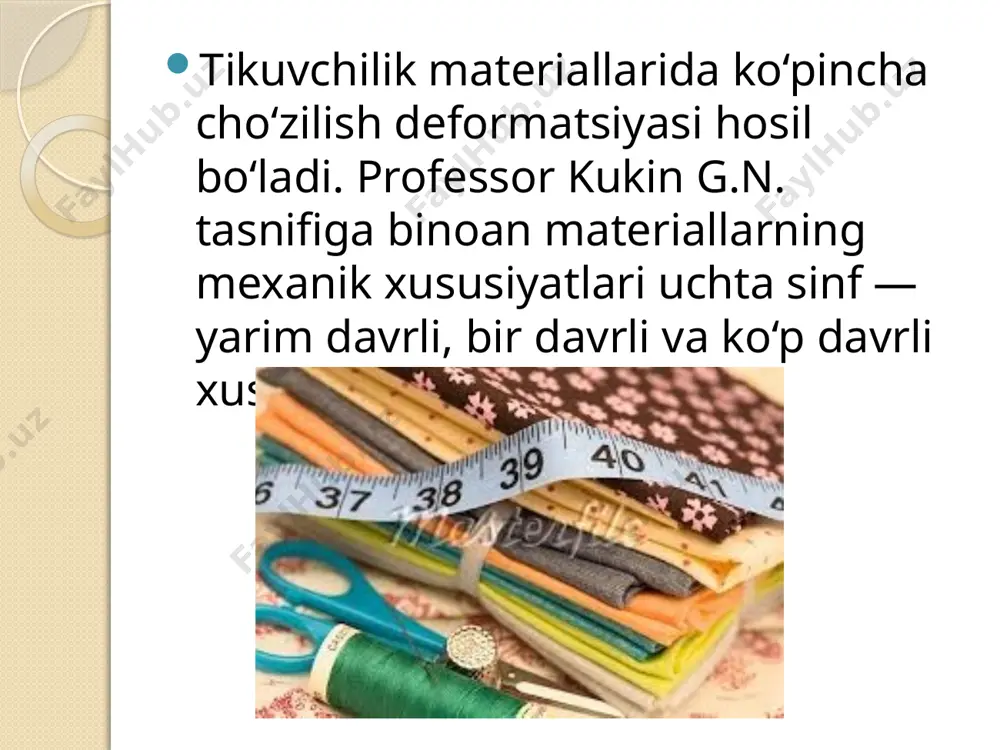 tikuvchilik materiallarining mexanik xususiyatlari - Page 3