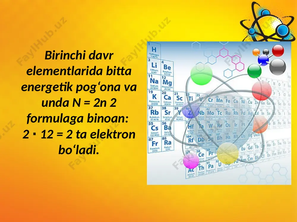 kichik davr elementlarining atom tuzilishi. 8 - sinf - Page 5