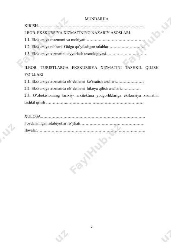 oniy shaxslarning doimiy yashash joyidan 12 oydan oshmagan muddatga, beradigan joyida ish haqi to‘lanadigan faoliyat bilan shug‘ullanmasdan, davolanish, o‘rganish, ish yoki boshqa maqsadda sayyohati hisoblanadi.” turist 24 soatdan kam bo‘lmagan va bir yilgacha muddatga, har qanday haq to‘lanadigan faoliyat bilan shug‘ullanmasdan hamda belgilangan muddatda mamlakatni tark etish majburiyati bilan qonun orqali taqiqlanmagan turli maqsadlarda boshqa mamlakat hududida sayyohat qiladigan shaxsdir. sayohlik sanoatini rivojlantirish an’analari va umumiy iqtisodiy, texnika va ijtimoiy yutuqlar o‘rtasida bevosita aloqalar mavjuddir. jahondagi sanoati rivojlangan mamlakatlardagi hayot tarzining o‘sish darajasi, xodimlar ta’tillarining muddatlarining o‘sishiga va nafaqa bilan ta’minlashning yetarli ravishda yuksak darajasini ta’minlash bilan sayyohlikning rivojlanishiga fanga ta’sir ko‘rsatadi. (eng ko‘p kelishi fransiya, aqsh, ispaniya, eng ko‘p mablag‘ sarflaydigan sayyohlar aqsh, germaniya, yaponiya). respublikamizda turizm sohasini rivojlantirish uchun barcha zarur manbalar mavjud. buyuk ipak yo‘li ustida joylashgan vatanimiz qulay tabiiy-iqlim sharoitlariga, boy tarixiy, madaniy merosga va ayni paytda ham ichkiva ham xalqaro turizmni rivojlantirish uchun yuqori salohiyatga …