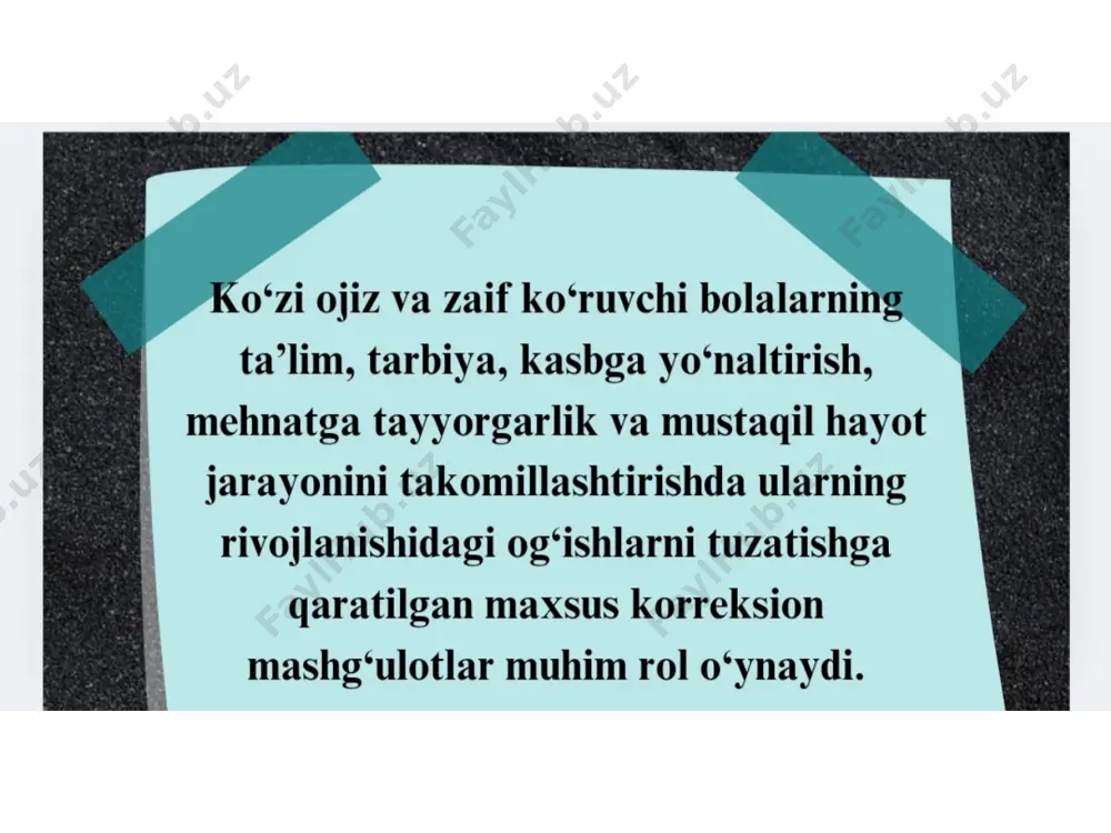 ko'zi ojiz, aqli zaif insonlar bilan olib boriladigan ishlarning logopedik xususiyatlari - Page 2