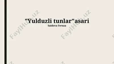 yulduzli tunlar — PPTX