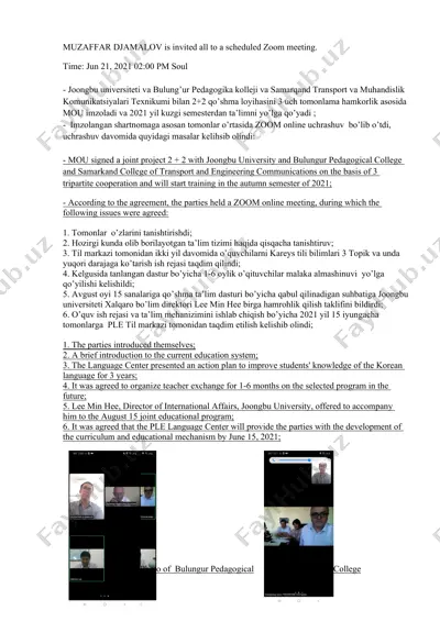 2+2 qo‘shma ta’lim loyihasi — DOCX