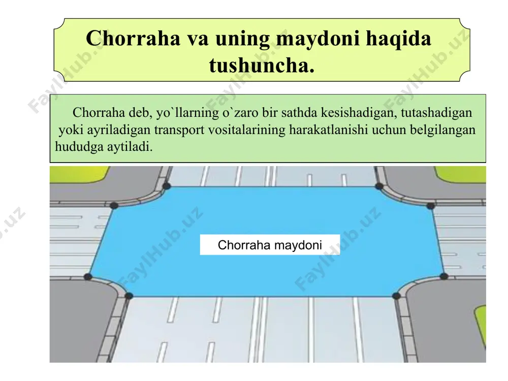 tramvay imtiyozga ega bo`ladi; chapga burilishda yoki qayrilib olishda relssiz transport vositasining haydovchisi qarama - qarshi yo`nalishda yoki o`ng tomonga harakatlanayotgan transport vositalariga yo`l berishi kerak. tartibga solingan chorrahalarda harakatlanish tartibga solingan chorrahalarda haydovchi oldindan svetofor qurilmasida qo`llanilgan transport svetofori turiga e`tibor berishi va uning ishoralariga rioya etgan holda harakatni amalga oshirishi kerak bo`ladi; agar svetofor qurilmasi qo`shimcha sektsiyali bo`lsa, albatta bunga e`tiborni qaratish kerak bo`ladi; agar svetofor qurilmasida yo`nalishlar bo`yicha ishoralarga rioya etgan holda o`z yo`nalishi amalga oshiriladi; agar chorrahada tramvay uchun alohida svetofor o`rnatilmagan holda ruxsat etilgan ishorada, harakat yo`nalishi qaysi tomonga o`zgarishidan qat`iy nazar relssiz transport vositaslariga nisbatan imtiyozga ega bo`ladi,; svetofor qurilmasida sariq miltillovchi chiroq ishorasi ishlab turgan hollarda chorrahada tartibga solinmagan holat amallariga rioya etilib, imtiyoz belgilari asosida harakatlanish navbati belgilanadi; svetofor qurilmasi fazalari bir vaqtda transport vositalari va piyodalar uchun ishlagan holda chapga yoki o`nga burilayotgan transport vositalari haydovchilari piyodalar paydo bo`lgan hollarda ularni …