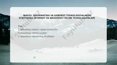 masofaviy o’qitish — PPTX