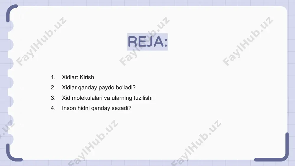 alarda saqlanadi. xidlar odam hissiyotlariga kuchli ta’sir ko‘rsatishi mumkin. ma’lum hidlar bolalik esdaliklarini uyg‘otadi yoki yangi tajribalarga bog‘liq hissiyotlarni vujudga keltiradi. xidlar va xotira o‘rtasidagi bog‘liqlik xidlar inson ongida chuqur iz qoldiradi, ular sezgi orqali xotiralarni uyg‘otadi. bu bog‘liqlik hissiy holatlar bilan mustahkamlanadi va unutilmas bo‘ladi. muayyan xidlar muayyan voqealarni eslatadi, masalan, bolalikdagi choy hidi. bunday holatlar hissiy javoblar bilan esda qoladi va kuchli bo‘ladi. asab tizimi hidlarni tezda eslab qoladi, bu esa bizga ruhiy holatlarni boshdan kechirishga yordam beradi. shu sababli hidlar xotiralarga boydir. turli hidlarning psixologik ta’siri xidlar inson psixologiyasiga kuchli ta’sir ko‘rsatadi. har bir hid ruhiy holatimizga turlicha ta’sir etib, hissiy holatni o‘zgartirishi mumkin. lavanda kabi tinchlantiruvchi hidlar stressni kamaytirishga yordam beradi. yoqimli hidlar xotirjamlikni oshirib, ruhiy muvozanatda bo‘lishimizga ko‘maklashadi. achchiq yoki zararli hidlar esa bezovtalik tug‘dirishi mumkin. bu hidlar ongimizda ehtiyotkorlikni chaqirib, diqqatimizni jamlashga majbur qiladi. 1 2 3 madaniyatda hidlarning o‘rni xidlar inson ongida chuqur …