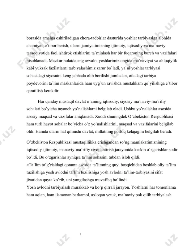 hisoblangan ota-ona va bola, er va xotin, oila a’zolarining o‘zaro munosabatlari bilan bog’liq bo‘lgan muammolar aynan oila negizida yuzaga keladi. shuning uchun ham qadim zamonlardan boshlab oila, undagi munosabatlar masalalari har bir davrning donishmand, olim, mutafakkirlari tomonidan o’rganilib kelinganligini va ularning qarashlarida bu masalalarning yoritilganligini kuzatamiz. bu qarashlarni, fikrlarni sizning hukmingizga havola etish orqali oila, o‘zaro munosabatlar muammolari bizning hayotimizda doimo muhim masalalar sirasiga kirishini qayd etamiz. inson va insoniy munosabatlar, shaxs va uning kamoloti muammolari uzoq asrlardan buyon jamiyatning eng ilg‘or kishilari, olimlar, buyuk allomalar va donishmandlarning diqqat markazida asosiy masalalardan bo`lib kelgan. tarbiyada eng muhim vosita bu mehr va shirinso'zlik bilan tarbiyalashdir. bu ikki vosita bir bo'lib, bolani shakllantiradi. shu jumladan, ta'limni ham g'azab va jazolash bilan amalga oshirmagan ma'qul. zero, zo'rlab berilgan ta'lim bola xotirasidan tezda o'chib ketadi. oqibatda uning shu sohaga nisbatan qiziqishi so'nishi mumkin. bundan ko'rinadiki, ta'limning avvali ham yaxshi tarbiyadan boshlanadi. 1.1 oilada bola …