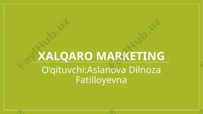 xalqaro marketing — PPTX