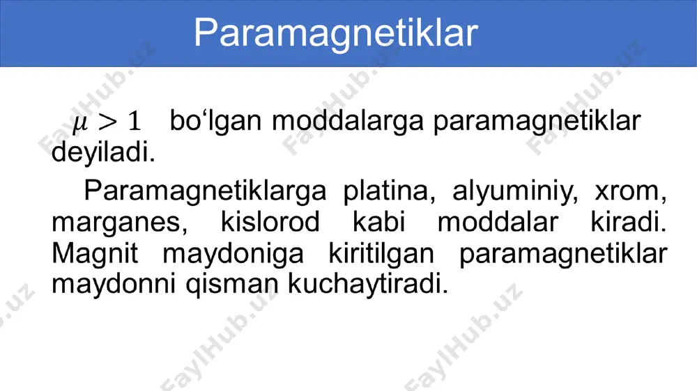 moddaning magnit xossalari - Page 5