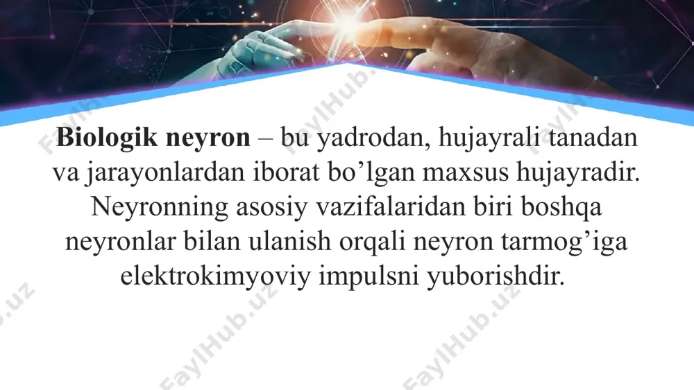jumladan ilmiy ixtirolar, umumiy bilimlar va ijtimoiy ko’nikmalarda inson aql-idrokidan ustun bo’lgan dasturiy-apparatli kompleksdir. bugunga kelib 10 mingdan ortiq sun’iy intellekt tizimlari ishlab chiqilib, foydalanilib kelinmoqda. this presentation uses a free template provided by fppt.com www.free-power-point-templates.com sun’iy intellekt tizimlarini ishlab chiqish bosqichlari this presentation uses a free template provided by fppt.com www.free-power-point-templates.com image2.jpg image7.png image8.jpeg image12.png image13.jpg image1.jpg image6.jpeg /docprops/thumbnail.jpeg
