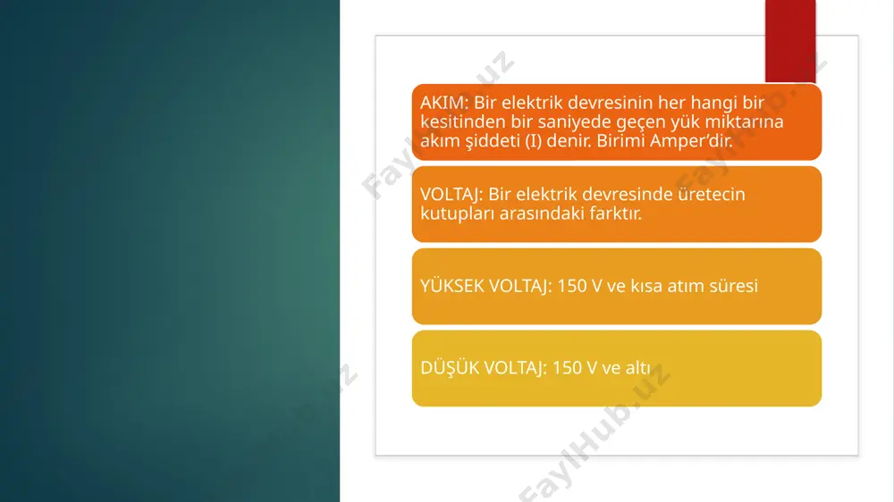 a olmamalıdır. akımın lokalize bir yerde toplanmaması ziyan olması dezavantaj olarak sayılabilir. su i̇çi̇ uygulamalar bi̇polar uygulama akut durumda kullanılır. anot ve katot suyun içindedir. örn; elde akut bir ödem varlığında su içi uygulama.. hastanın eli sudadır , her iki elektrotta sudadır ancak el elektrotlar ile temas etmemelidir. su i̇çi̇ uygulamalar monopolar uygulama durum subakutsa anot suyun içindedir durum kronikse  katot suyun içindedir. düz akimin fi̇zyoloji̇k etki̇leri̇ düz akımın sinir, kas, kan dolaşımı, deri gibi canlı dokular üzerindeki etkisidir. vücuttan akım geçtiği zaman iyonlar iki yönde hareket ederler ve iki çeşit etki meydana getirirler. i̇nterpolar etki̇ler polar etki̇ler i̇nter polar etki̇ler akımın geçtiği yolda meydana gelen etkilerdir. vazodi̇latasyon oluşur. neden? -histamin maddelerinin açığa çıkmasına neden olur. -iyon bombardımanı mekanik olarak vazodilatasyon yapar. - iyon hareketleri sonucu duysal sinir uçları uyarılır refleks vazodilatasyon olur. polar etki̇ler anot asit reaksiyonu vazokontrüksiyon i̇skemi sedatif etki ağrıyı azaltır katot baz reaksiyonu vazodilatasyon hiperemi …