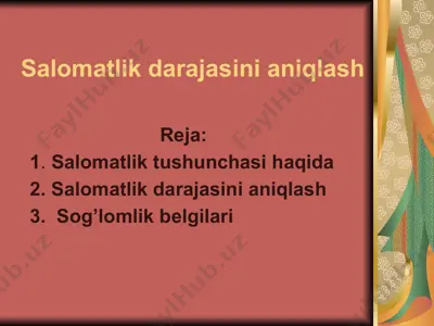salomatlik darajasini aniqlash — PPTX
