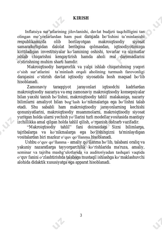 siyosatning turli vositalaridan foydalanishda amal qiladigan sabab-oqibat mexanizmlari, shuningdek, ichki iqtisodiyot hamda tashqi dunyoning o‘zaro bog‘liqligi va o‘zaro ta’siri ishtirok etadi. ta’kidlash lozimki, huddi makroiqtisodiyot kabi, makrotahlil ham pozitiv va normativ tarkibiy qismlarni o‘zida mujassam etgan. pozitiv tarkibiy qism «nima sodir bo‘layapti?» degan savolga javob beradi va prognoz qilish uchun asos bo‘lib xizmat qiladi (bunda muayyan faktlar, nisbatlar va raqamlardan foydalaniladi). normativ tarkibiy qism «qanaqa bo‘lishi kerak?» degan savolga javob beradi va iqtisodiy siyosat vositalarini ishlab chiqish orqali vaziyatni to‘g‘rilashga yordam beradi. ushbu ikkita tarkibiy qismning uyg‘unlashuvi siyosiy tizimdan qat’i nazar har qanday mamlakatning iqtisodiy ahvolini makroiqtisodiy tahlil qilishda namoyon bo‘ladi. mamlakatlarning iqtisodiy siyosatidagi farqlar birinchi galda pozitiv va normativ tarkibiy qismlarning ulushi bilan belgilanadi. davlat tomonidan tartibga solish tarafdorlarida normativ yondashuv yaqqol ifodalangan, liberallarda esa bilim orttirishga (pozitiv) yo‘naltirilganlik ustunlik qiladi, ular ko‘proq bozorning kuchiga ishonib, bozor erkinligini nazarda tutadi, davlat tomonidan ta’sir etishning bilvosita, tuzatish kirituvchi vositalaridan foydalanishni …