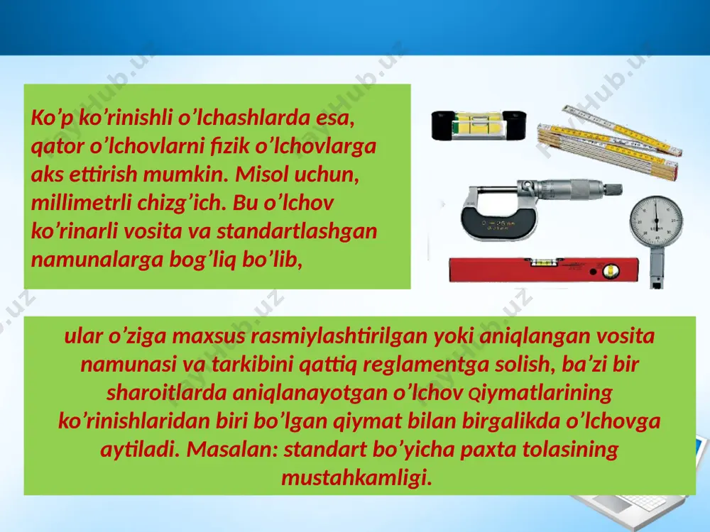 o’lchash asboblarining asosiy metralogik tavsiflar - Page 5
