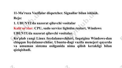 ubuntuda vazifa menejeri — PPTX