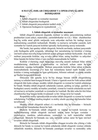 ishlab chiqarish va operatsiyalarni boshqarish — DOCX